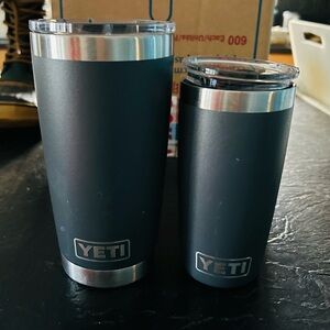 Pair matching YETI GREY tumblers